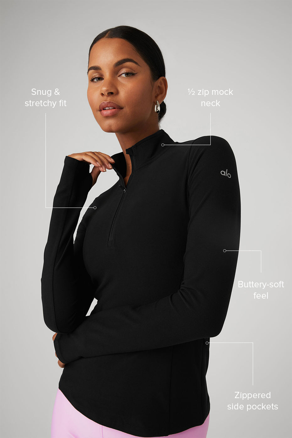 Alosoft 1/2 Zip Quick Pullover