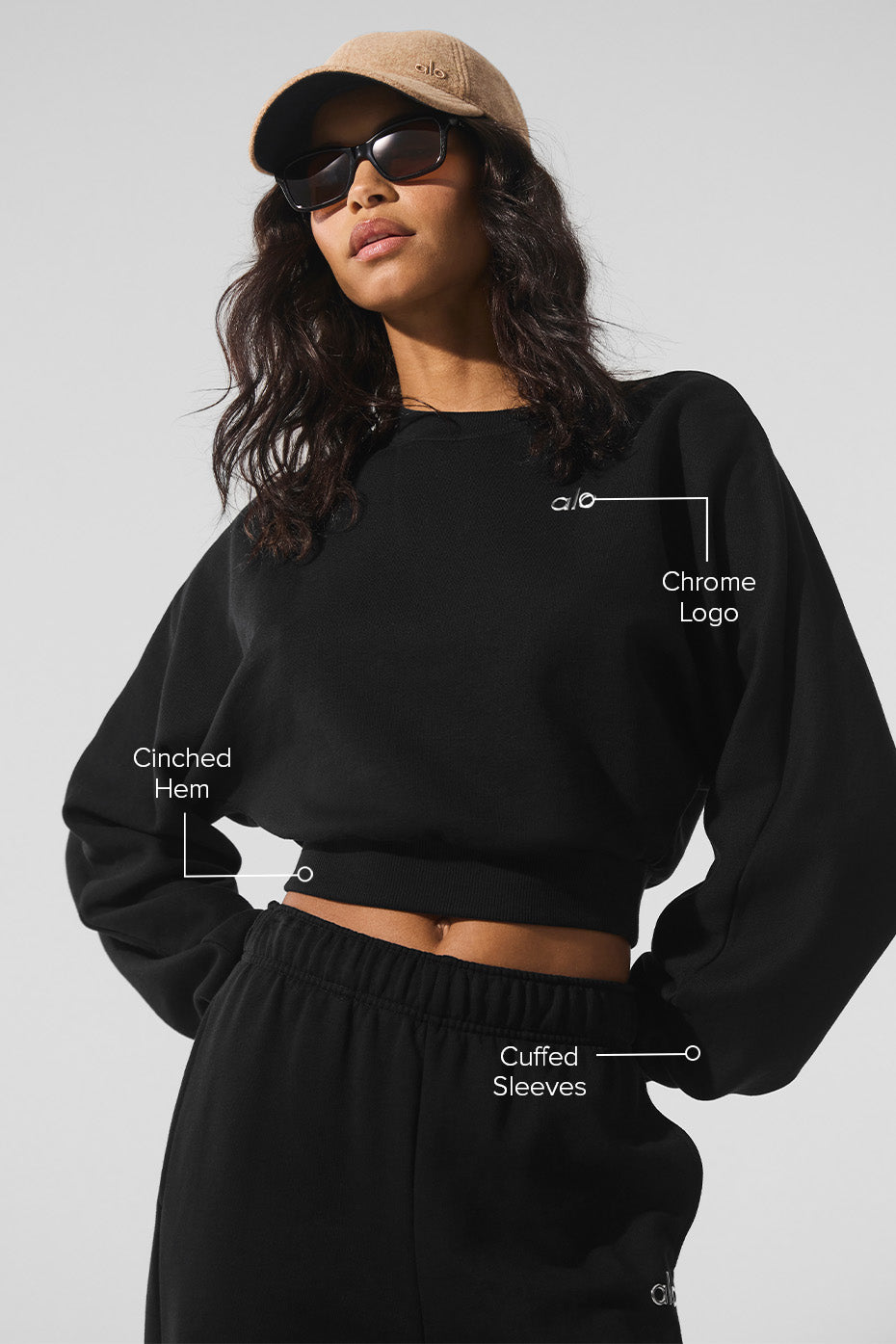Accolade cropped crewneck sweatshirt