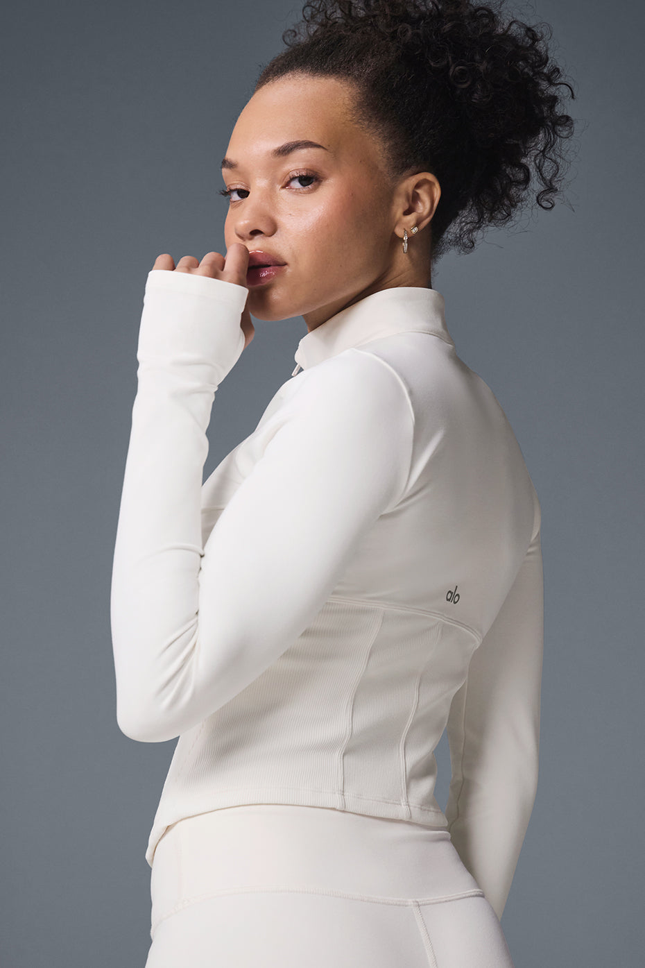 Airbrushed full-zip corset jacket