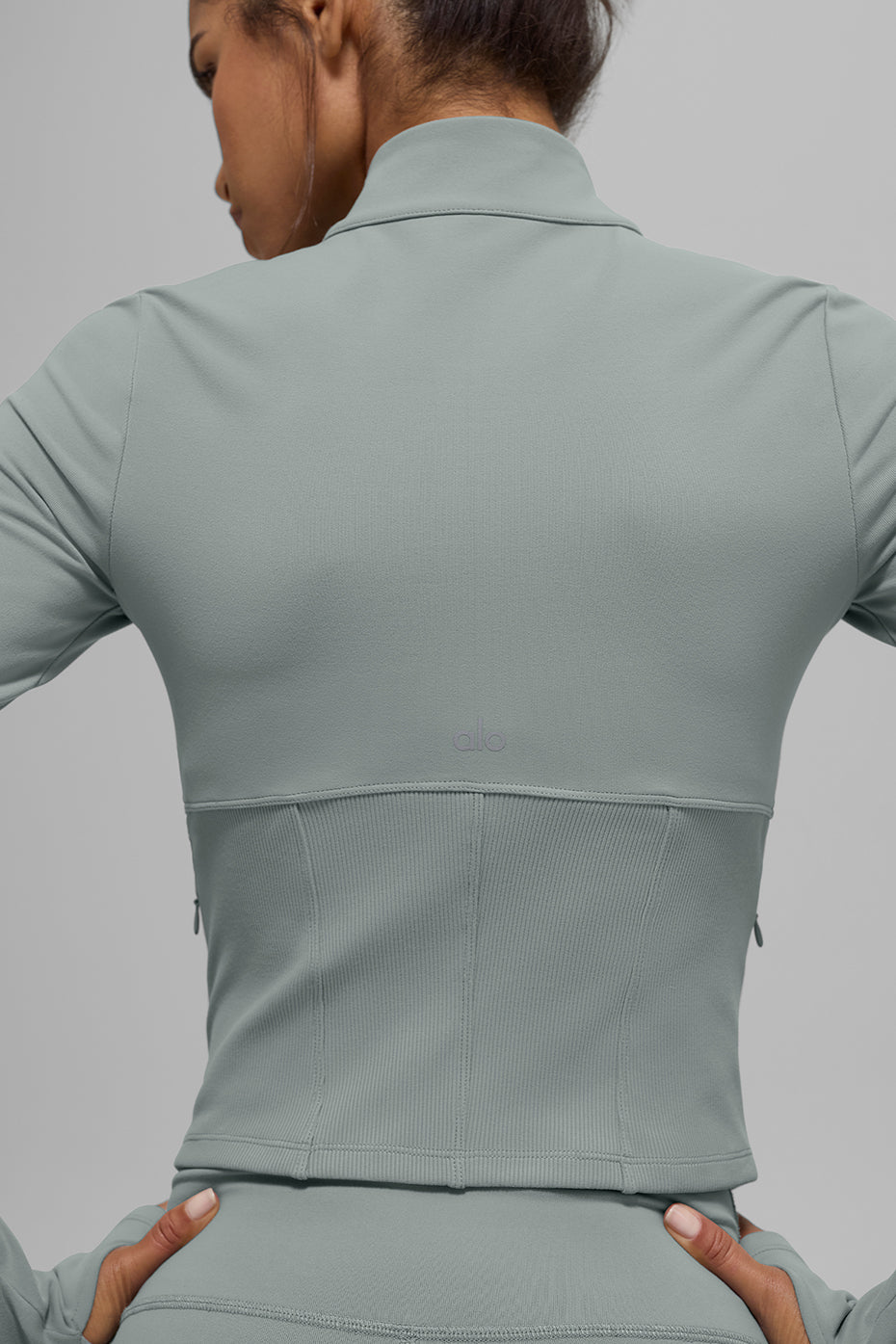 Airbrushed full-zip corset jacket