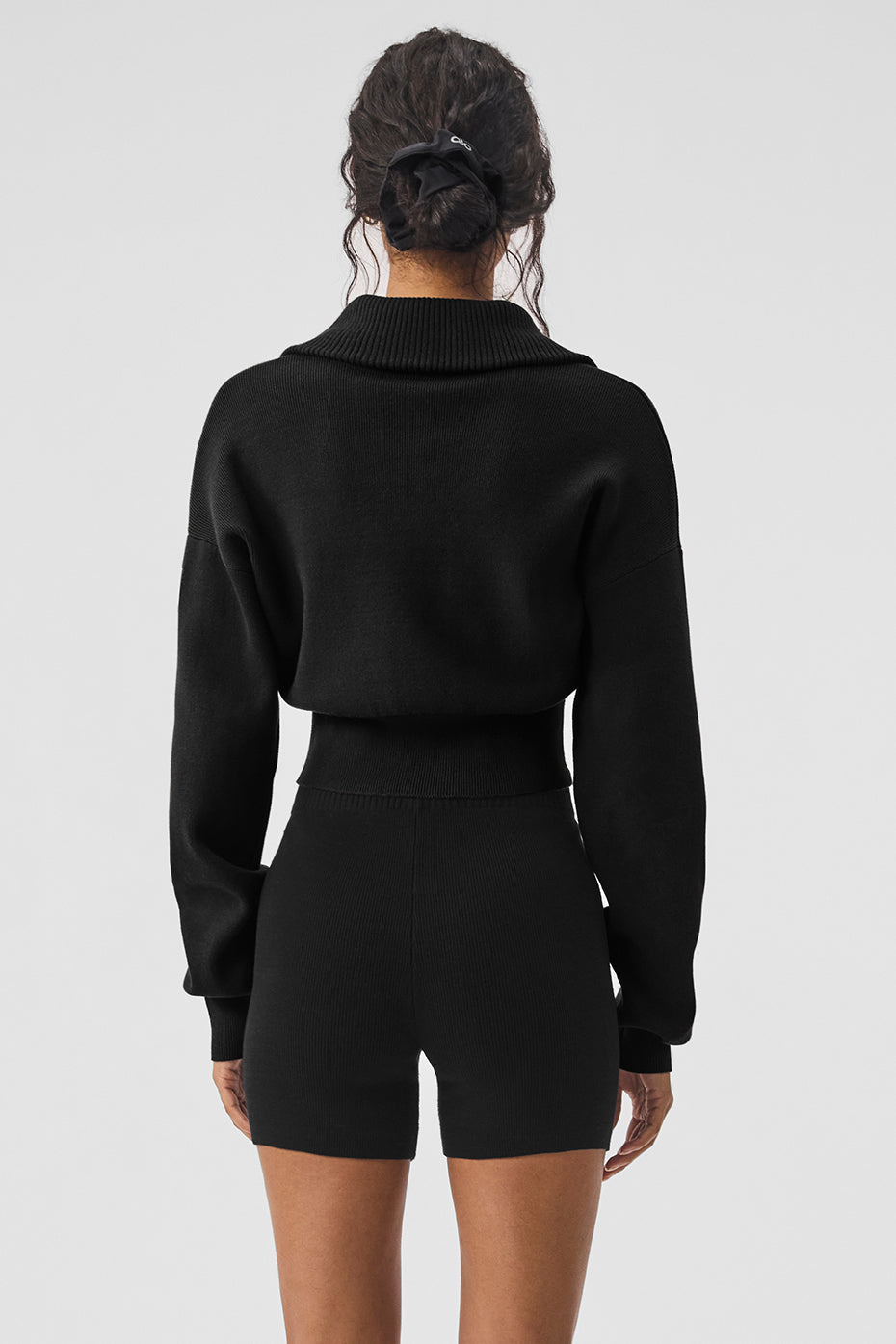 Scholar cropped knit full-zip jacket