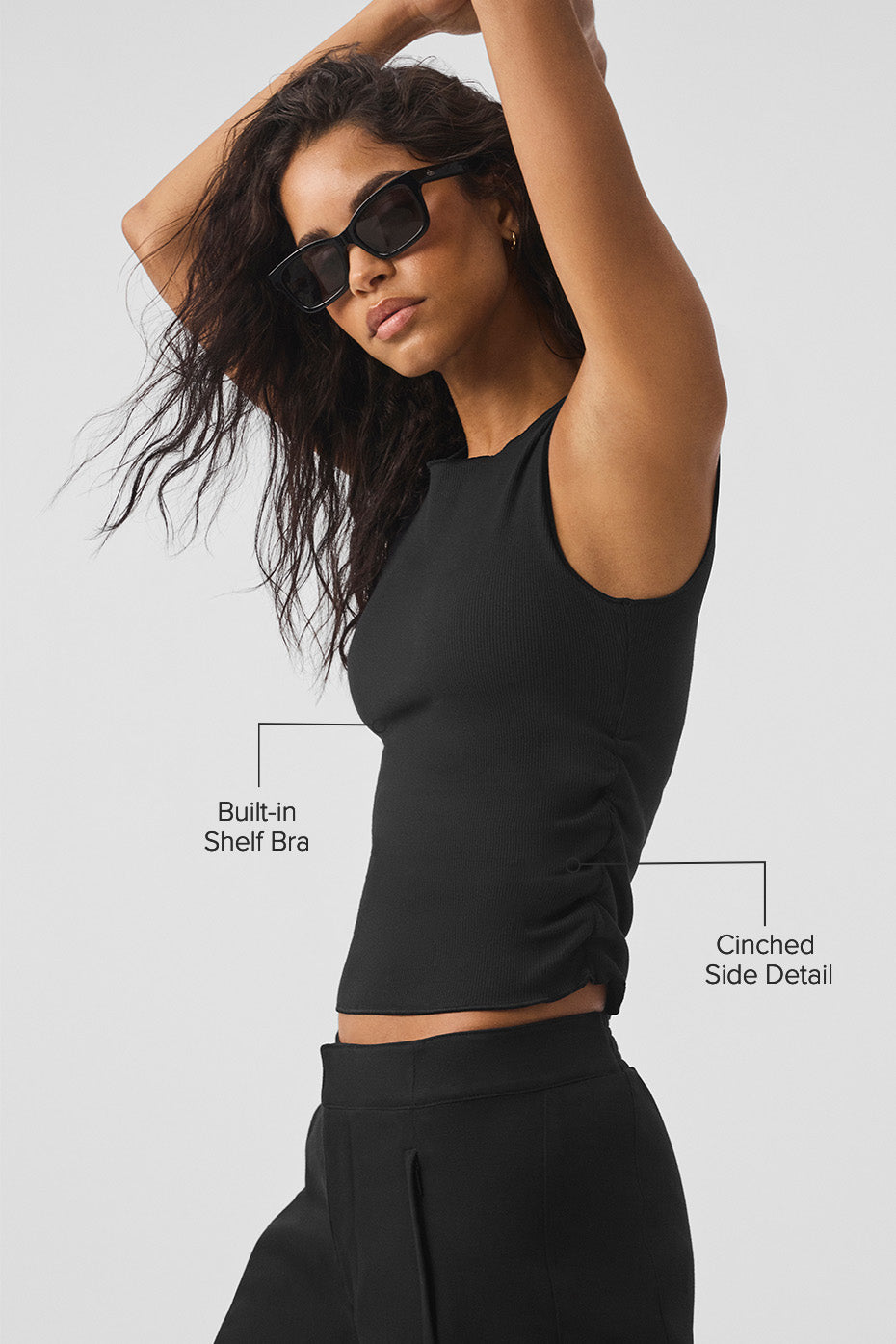 Ribbed V-cut tank top
