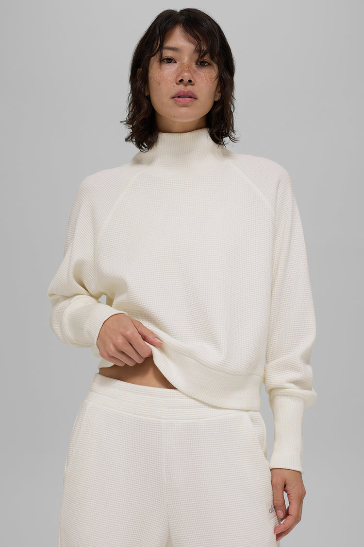 Waffle Weekend Escape high-neck long-sleeve sweater (NEW)