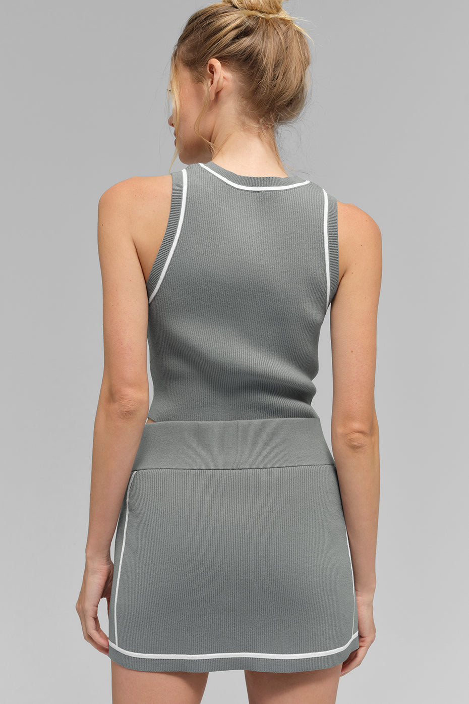 Highline ribbed knit cropped tank top