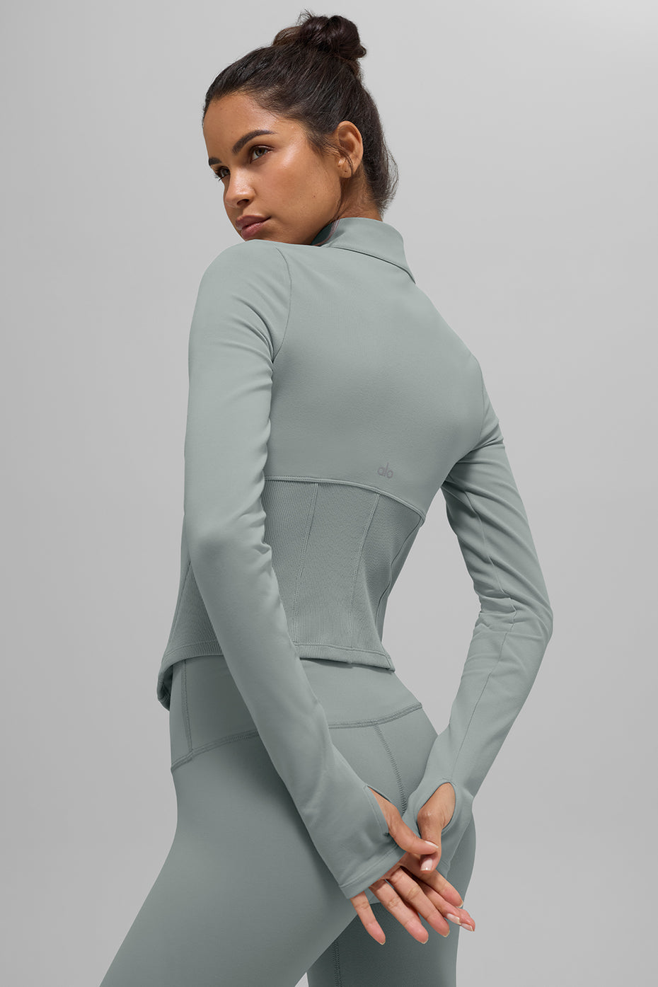 Airbrushed full-zip corset jacket